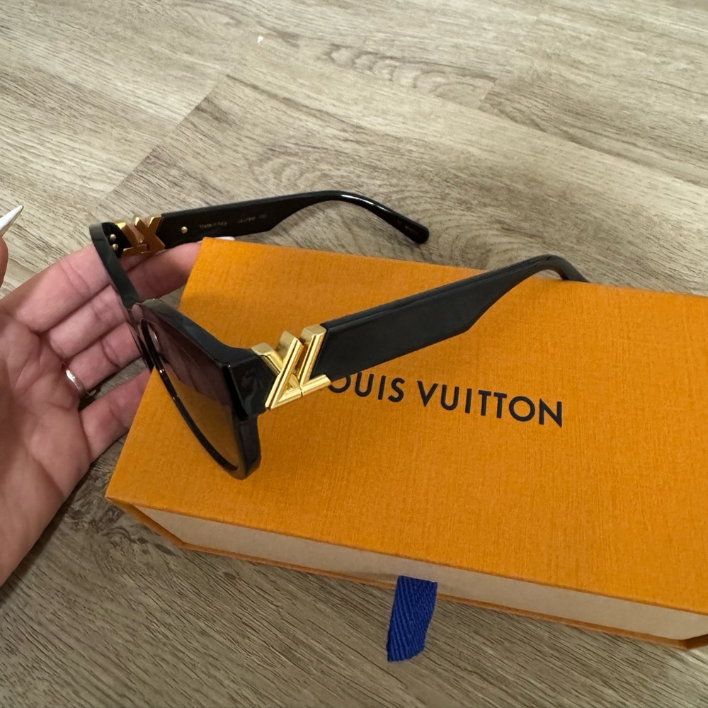Louis Vuitton Black and Gold Sunglasses